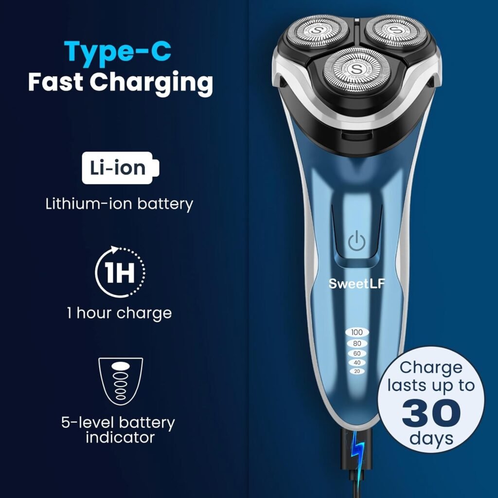 SweetLF SWS7105 Herren Elektrorasierer mit Reiseetui, Bartschneider, Nass- & Trockenrasierer, IPX7 & LED-Energieanzeige - Professioneller Herrenrasierer für eine gründliche und komfortable Rasur, egal ob Nass- oder Trockenrasur. Mit praktischem Reiseetui und Bartschneider für präzises Styling. IPX7 wasserdicht und mit LED-Energieanzeige für eine einfache Handhabung. Entdecken Sie jetzt die Vorteile dieses hochwertigen Elektrorasierers von SweetLF!
