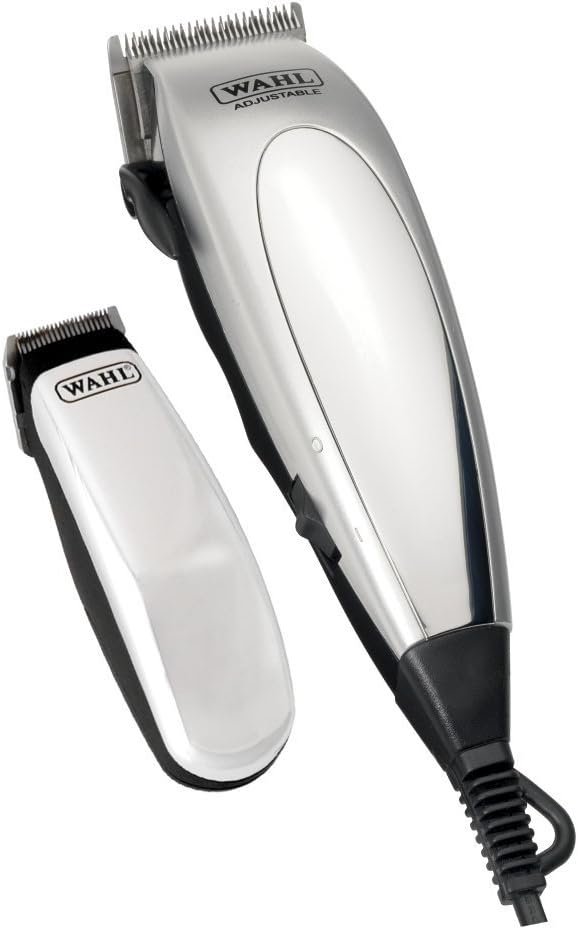Wahl 79305-1316 HomePro Vogue Deluxe Netzbetriebenes Haarschneider-Set & 03615-1016 Elektrischer Rasierer-Trimmer in Schwarz und Silber - Professionelle Haarpflege für zu Hause. Schnell und präzise Haarschnitte dank des leistungsstarken Rasierers und Trimmers. Perfekt für die tägliche Pflege und Styling-Bedürfnisse.
