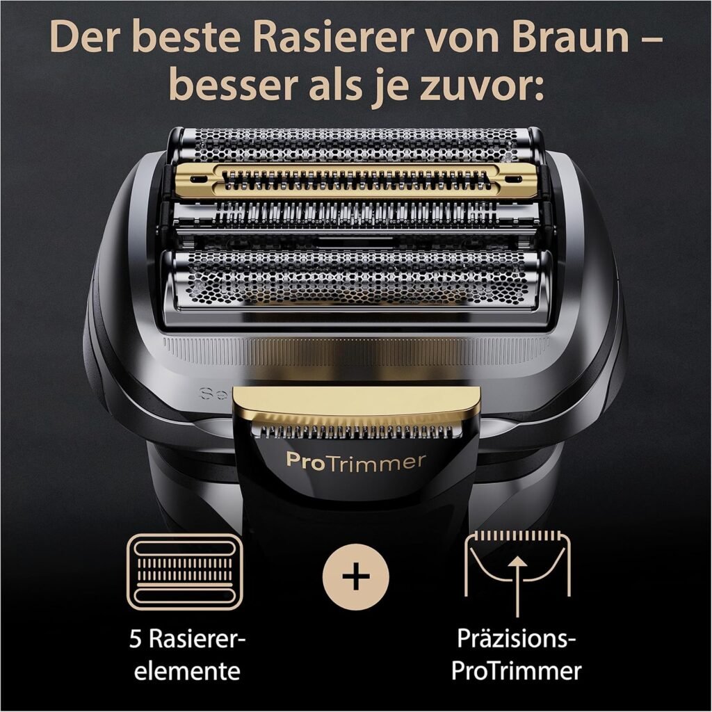 Braun Series 9 Pro+ 9510s Herren-Elektrorasierer - Top Qualitat aus Deutschland. Entdecke die ultimative Rasiererfahrung mit 5 Pro-Rasierelementen, Langhaarschneider ProTrimmer und 60 Minuten Laufzeit. Perfekt fur Nass- und Trockenrasur. Jetzt kaufen und die Braun Qualität erleben!