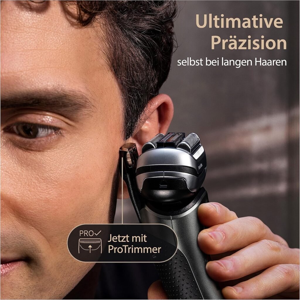 Braun Series 9 Pro+ Elektrorasierer für Herren mit 5 Pro Rasierelementen, Langhaarschneider & Reinigungsstation, Rasierer-Ladeetui, PowerCase, 60 Minuten Laufzeit, Made in Germany, 9577cc, Silber - Hochwertiger Elektrorasierer für Herren, Made in Germany, mit innovativer Technologie für eine gründliche Rasur.