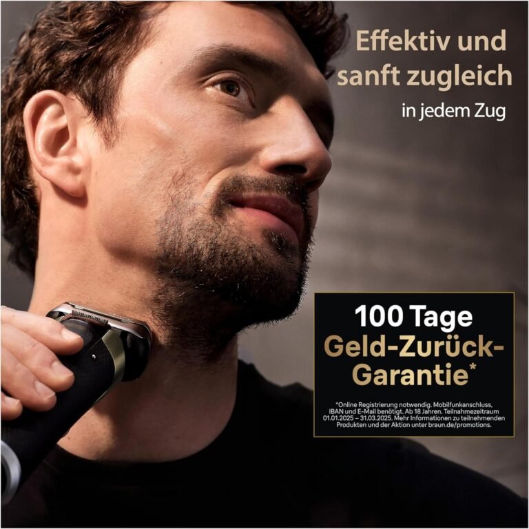 Braun Series 9 Pro+ 9517s Herren-Elektrorasierer Made in Germany - Silber mit 5 Pro-Rasierelementen, Langhaarschneider ProTrimmer, Ladestation, 60 Minuten Laufzeit, Wet & Dry.