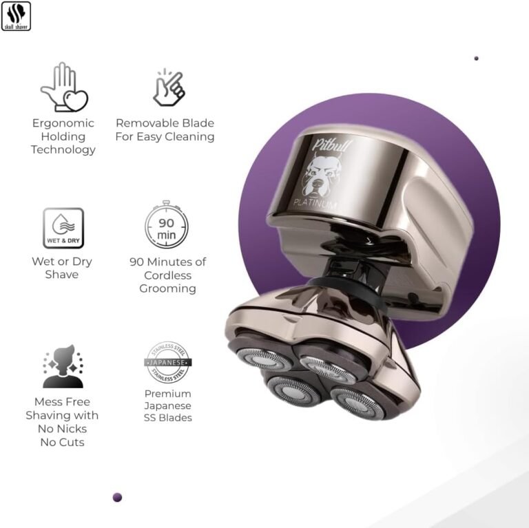 Skull Shaver Pitbull Platinum Pro Elektrorasierer für Männer - Nass- und Trockenrasur: Hochwertiger Elektrorasierer für Männer für eine gründliche Rasur, Nass- und Trockenrasur.