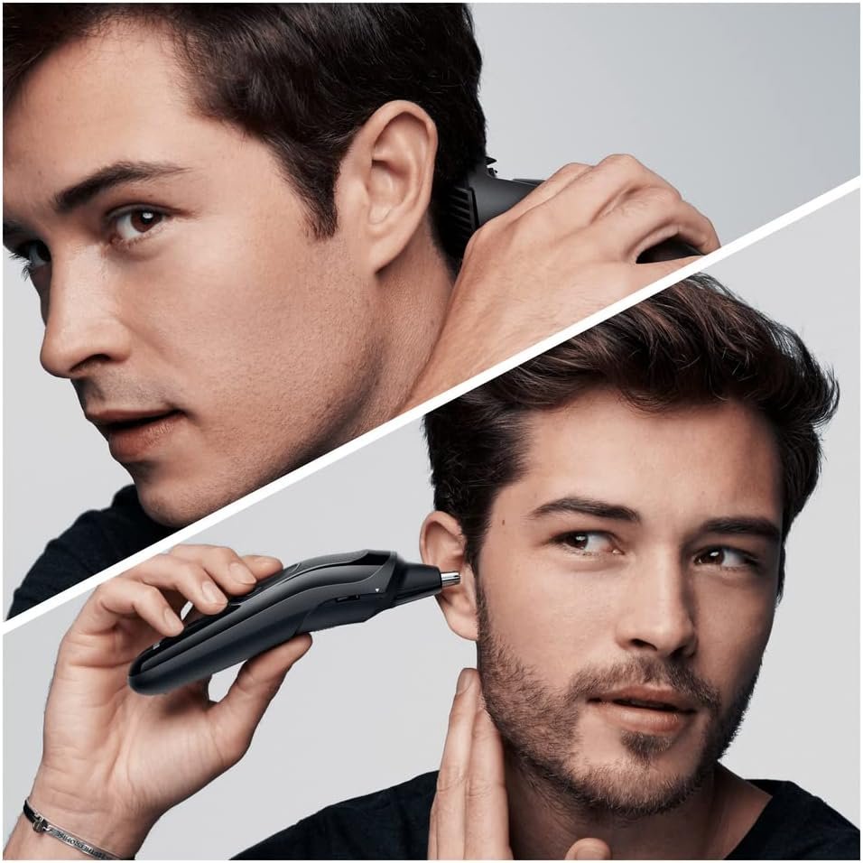 Braun MGK3321: 6-in-1 Bartschneider und Haarschneider für Männer, Trimmer für Gesicht, Kopf und mehr. Schwarz/Grün, 5 Aufsätze inklusive.