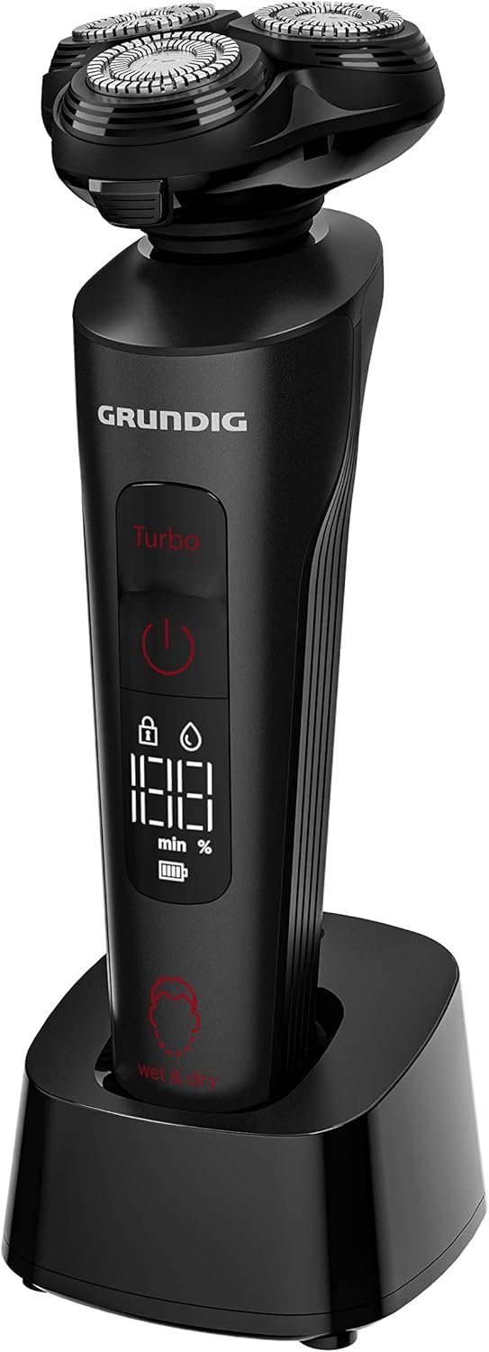 Grundig ProClub MS 9130 Herrenrasierer Beardcare Sensor Nass- und Trockenrasur Langhaarschneider Titanklingen Mattschwarz/Rot. Kaufen Sie jetzt den Hochleistungsrasierer mit Kunststoff-Außengehäuse aus recyceltem Material!