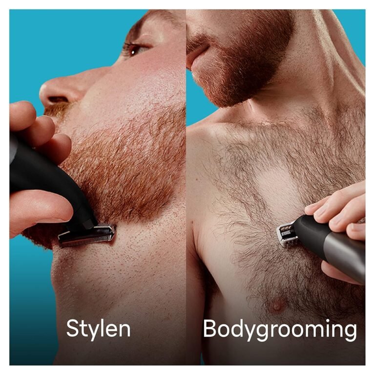 Braun Series X XT5300 Bartschneider für Herren / Bodygroomer / Elektrorasierer / Professioneller Haarschneider / 6 Aufsätze für Gesicht und Körper / Bartschneider / Ladestation