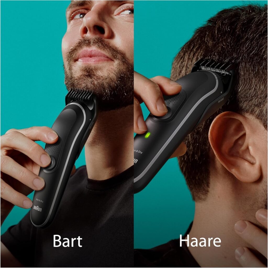 Braun MGK5410 All-In-One Bartpflege Bodygroomer Set - Bartschneider, Nasenhaarschneider, Herrenhaarschneider - wiederaufladbar - 100 Minuten kabellose Laufzeit