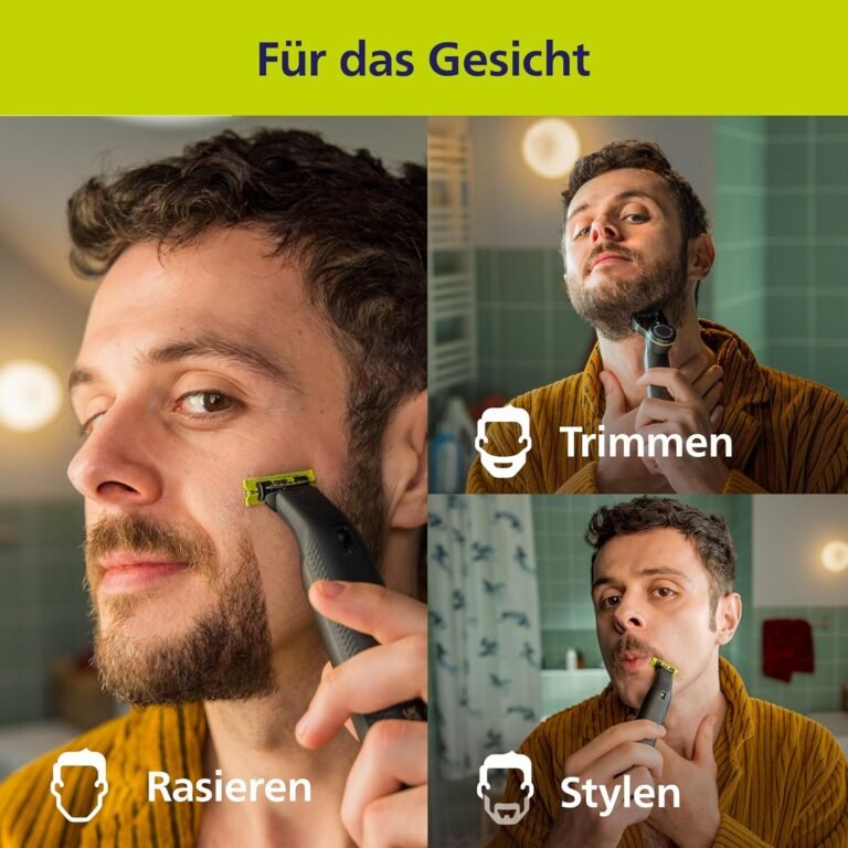 Philips OneBlade Pro 360 Face & Body - Elektrischer Bartschneider, Rasierer und Körperhaarschneider - QP6652/35 - inklusive 3 x 360-Klingen, 1 x Kamm mit 20 Längeneinstellungen, 1 x Body Kit, 1 x Ladestation und 1 x Reiseetui