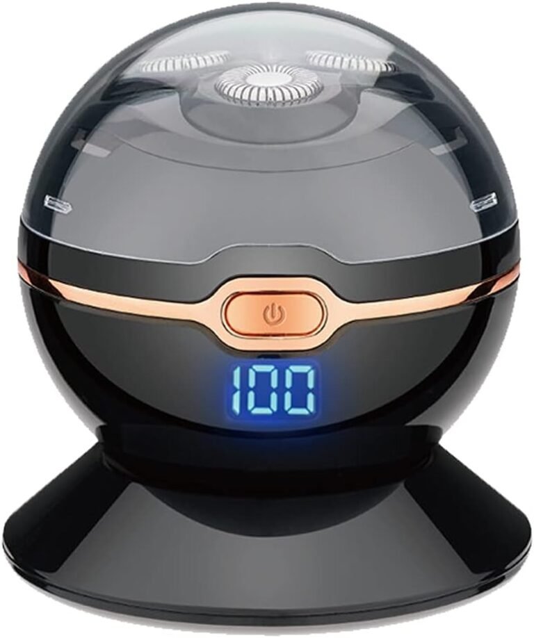 ABHI Elektrorasierer Kabellos mit Magnetischem 3D-Präzisionstrimmer Kugelförmiges Design LED-Display Rasierapparat Herren Elektrischer Nass- und Trockenrasierer Typ C - Schwarz. Kaufen Sie den besten kabellosen Elektrorasierer für Herren mit 3D-Präzisionstrimmer und LED-Display. Perfekt für Nass- und Trockenrasur. Hier erhältlich in elegantem Schwarz.