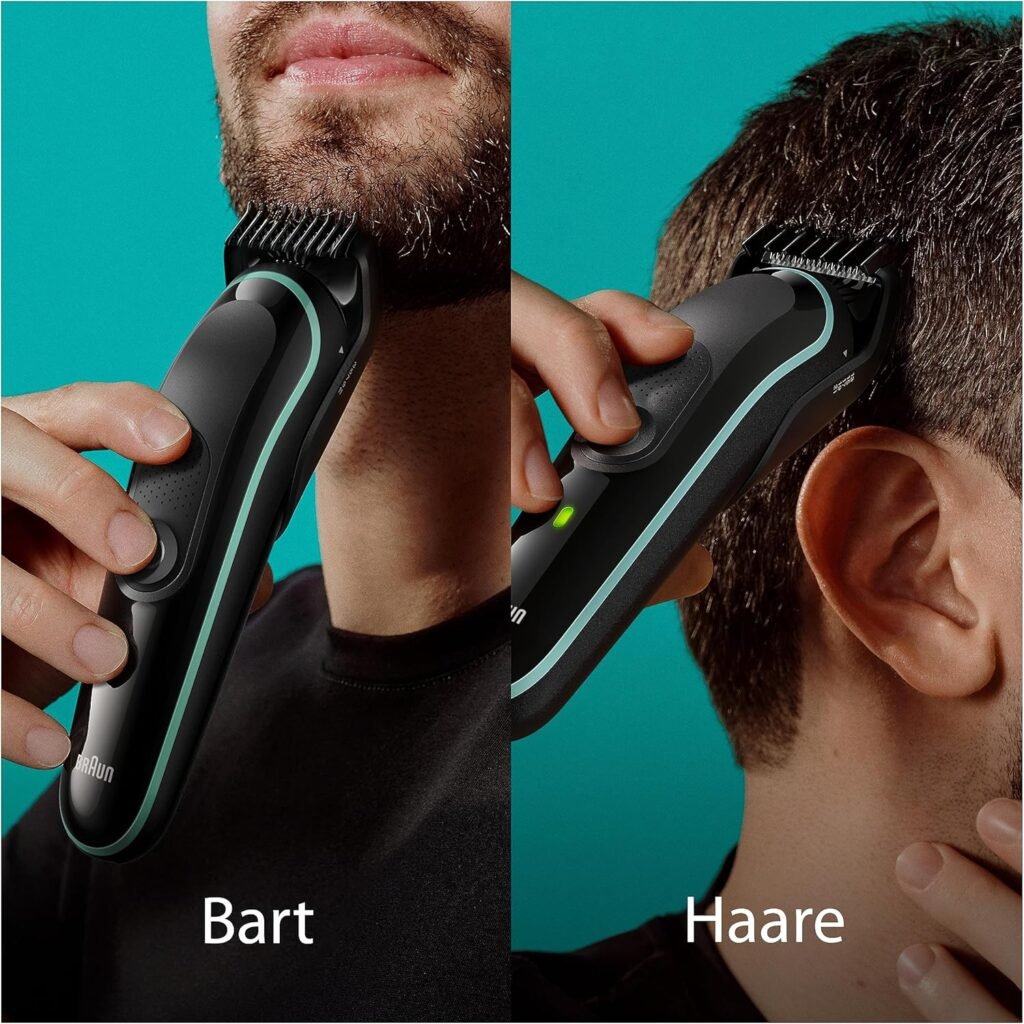 Braun MGK3441 All-In-One Bartpflege Bodygroomer Set, 8-in-1 Bartschneider/Barttrimmer, Nasenhaarschneider, Herrenhaarschneider, wasserfest, 80 Minuten kabellose Laufzeit - Bild von hochwertigem Bartpflege-Set
