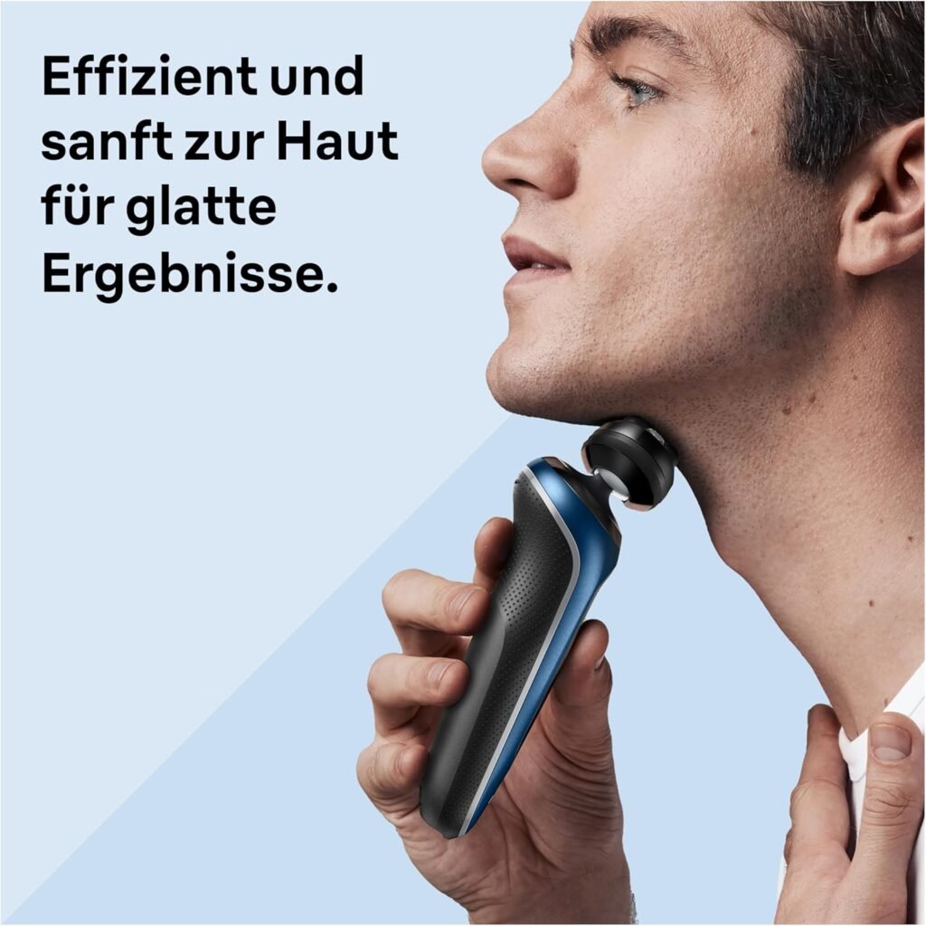 Braun Series 6 Elektrorasierer mit EasyClick Bartschneider-Aufsatz, SensoFlex Rasierer Herren elektrisch, Ladestation, Nass & Trocken, Geschenk Mann, Made in Germany, 61-B4500cs, Blau - Elektrischer Rasierer für Männer, hochwertig und präzise, perfektes Geschenk für Ihn. Komplett in Blau und hergestellt in Deutschland. Jetzt erhältlich!
