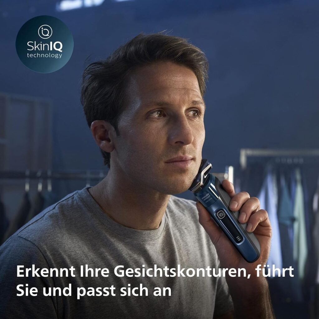 Philips Rasierer Series 7000 Herren - Elektrischer Nass und Trockenrasierer mit Trimmer, Reinigungsstation, Ladestation & Reiseetui (Modell S7886/55)