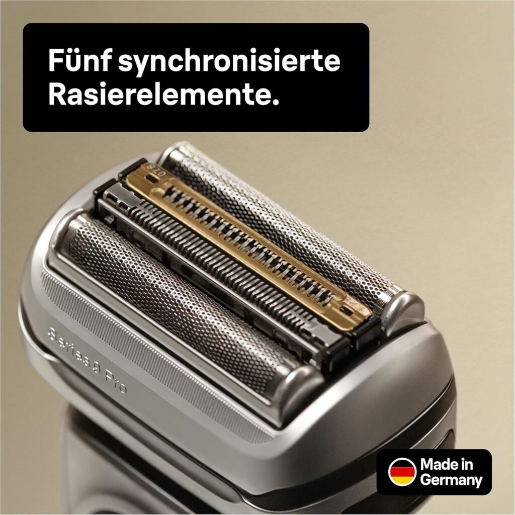 Braun Series 9 Pro Premium Herrenrasierer 9410s in Schwarz mit Scherkopf - Elektrorasierer & Trimmer mit 60 Minuten Akkulaufzeit, ideal für einen 1, 3, 7 Tage Bart. Das perfekte Geschenk für den Mann. Testsieger Stiftung Warentest.
