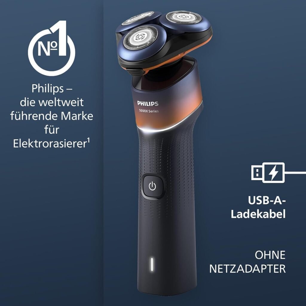 Philips Shaver Series 5000X Elektrorasierer - Nass- und Trockenrasur, Skin Protect-Technologie, 360-Grad-Scherkopf, Schnellladung (Modell X5012/00)