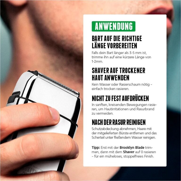 Brooklyn Shaver - Elektrorasierer für Männer und Bartschneider - Top-Qualität für eine makellose Trockenrasur - Elektrorasierer mit praktischem LED-Display und USB-C-Aufladung - Holen Sie sich jetzt den perfekten Rasierer für Ihre Bedürfnisse!