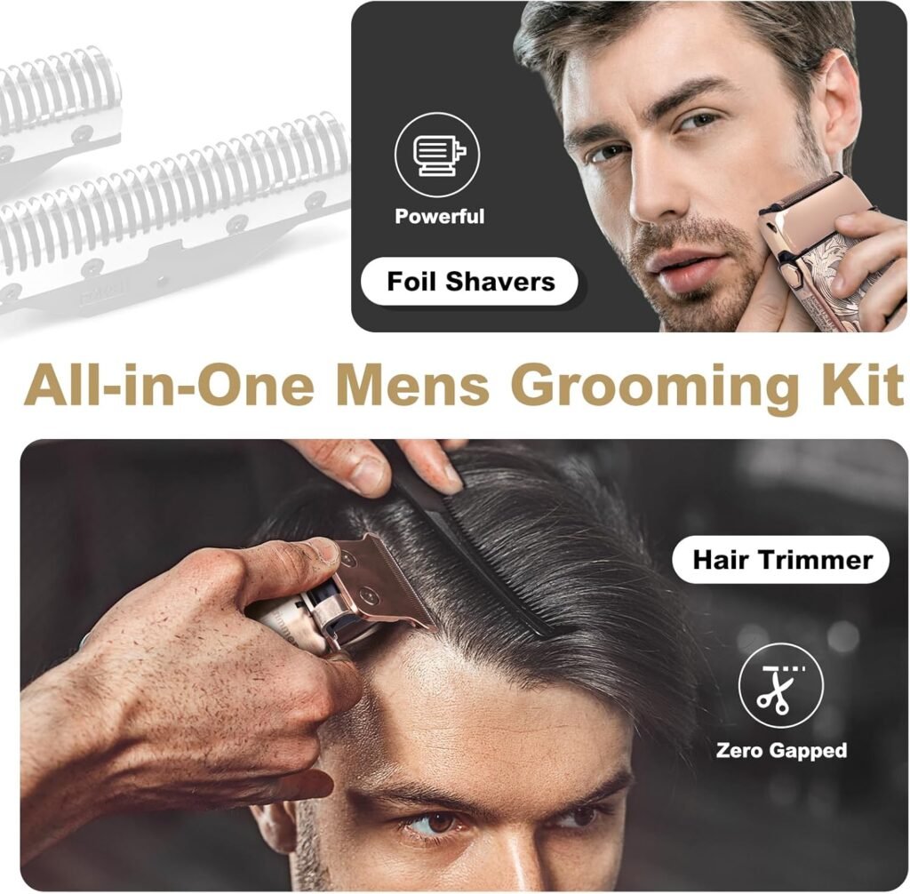 Ufree Profi Haarschneider mit Rasierer für Herren - Bartschneider Elektrisch mit 4 Führungskämmen, Elektrorasierer Folienrasierer, Kabellos und Wiederaufladbar für ein perfektes Styling - das ideale Geschenk für den Geburtstagsmann.