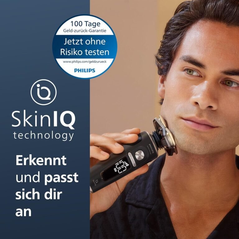 Philips S9000 Prestige Razor - Elektrischer Nass- und Trockenrasierer, Bartstyler, Reinigungsstation & Premium-Etui (Modell SP9840/31)
