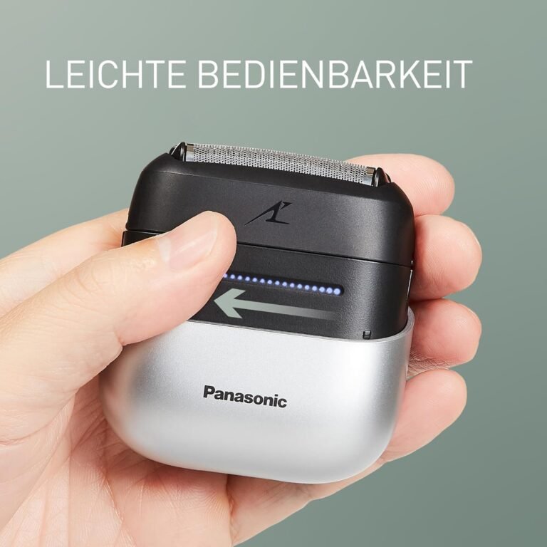 Panasonic ES-ACM3BW503 Series 700 Kompaktrasierer mit 3 Klingen, Nass- & Trockenrasierer für Männer, Bartdichtesensor+, IPX7 wasserdicht, USB-C-Aufladung, AC-USB-Stromversorgung, weiß.