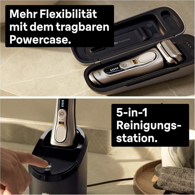 Braun Series 9 Pro Herrenrasierer mit 4+1 Scherkopf, Elektrorasierer & ProLift Trimmer, PowerCase, 5-in-1 Reinigungsstation, 60 Minuten Laufzeit, Made in Germany, Geschenk Mann, 9477cc, Silber - Qualitätsrasierer für Männer, präzise Rasur, lange Laufzeit. Made in Germany.