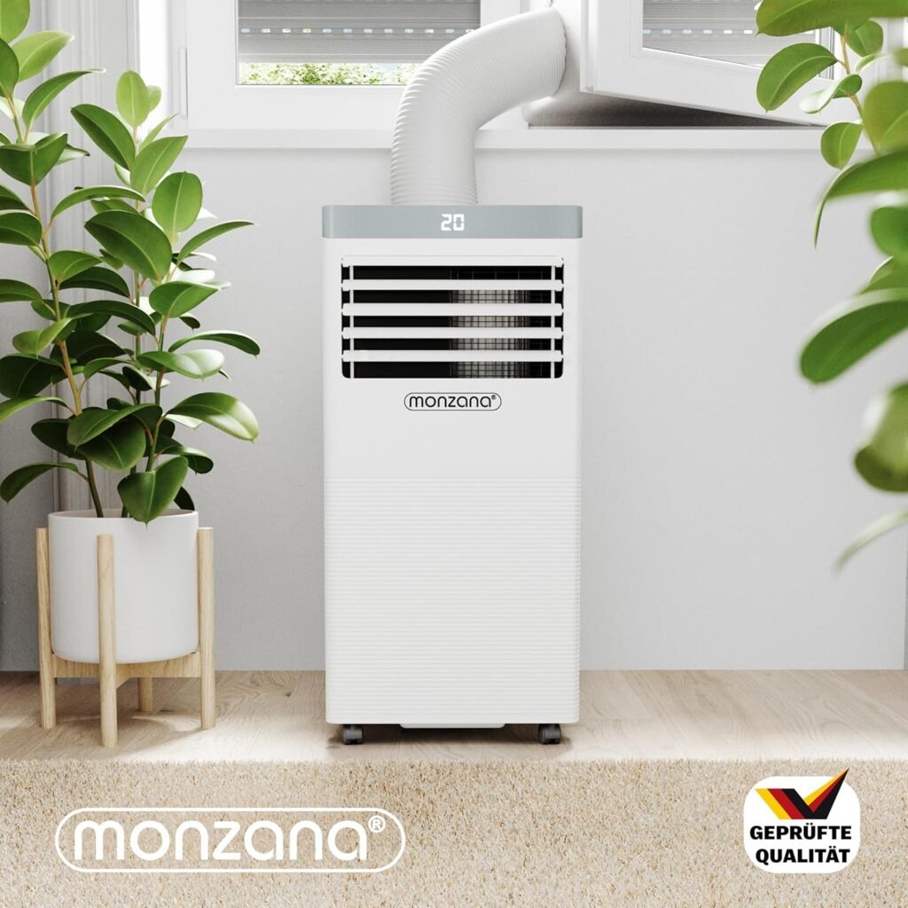 Monzana MZKA780 Mobiles 4-in-1-Klimagerät und Luftentfeuchter - Fernbedienung - Abluftschlauch - 7000 BTU - Schlafmodus - Effiziente und leistungsstarke Kühlung für Ihr Zuhause - Perfekt für heiße Sommertage - Kaufen Sie jetzt!