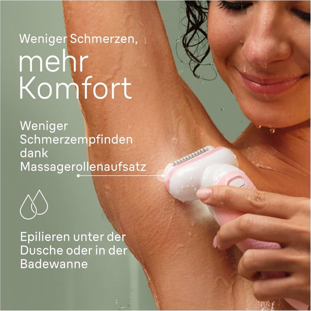Braun Silk-épil 9 Epilierer - Schwenkbarer Kopf - Nass und Trocken - Langanhaltend seidig glatte Haut - Ladyshaver - Rasieraufsatz und Trimmeraufsatz - Modell 9-030 - Weiß/Flamingopink