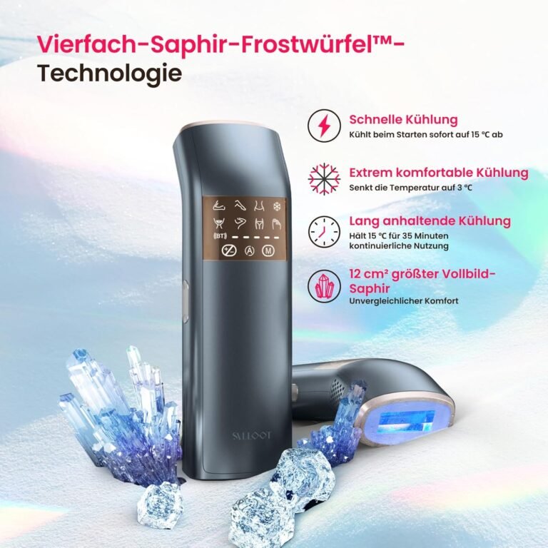 IPL-Laser-Epilierer Saphir: Vollbild, kalt und schmerzlos, professioneller Epilierer mit ultraschnellen Impulsen. Grün.