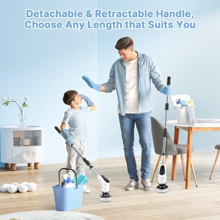 Elektrische Reinigungsbürste - Praktische 8-in-1 Electric Cleaning Brush mit austauschbaren Bohrbürstenköpfen. Inklusive Wanne mopSet und verstellbarem Griff für Bad, Küche, Auto und Fußboden. Holen Sie sich jetzt Ihre Elektrische Putzbürste!