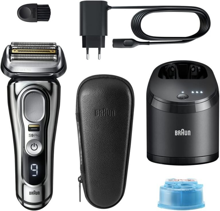 Braun Series 9 Pro Premium Elektrorasierer 9486cc - Herren-Elektrorasierer mit ProLift Trimmer, 5-in-1-Reinigungsstation, Made in Germany - Nass & Trocken - Chrom.