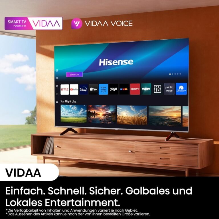 Hisense 43E6NT 108 cm (43 Zoll) Fernseher, 4K UHD Smart TV, Precision Colour, HDR, Dolby Vision, 60Hz, Triple Tuner DVB-C/S/S2/T/T2, WLAN, HDMI 2.1, Bluetooth, Alexa Built-in, Schwarz, [2024]. ¡Consigue la mejor calidad de imagen con este Smart TV de Hisense! Disfruta de colores precisos, HDR y Dolby Vision para una experiencia visual única. Además, cuenta con Triple Tuner, conexión inalámbrica, HDMI 2.1, Bluetooth y Alexa integrado. ¡No te pierdas esta oportunidad en 2024!