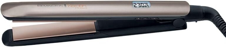 Remington Keratin Glätteisen S8540 - Glätteisen mit hochwertiger Keratin-Keramikbeschichtung und Mandelöl angereichert. LCD-Display, 9 Temperaturstufen 150-230°C. Haarglätter für glattes und geschmeidiges Haar.
