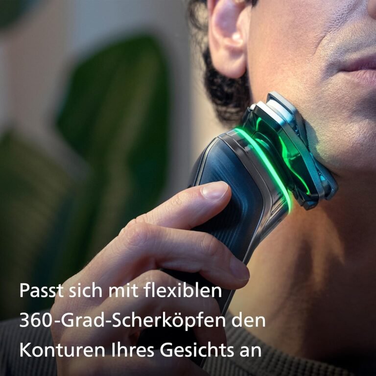 Philips Shaver Series 9000 - Elektrischer Nass- und Trockenrasierer für Männer in Blau mit Lift and Cut System, SkinIQ Technologie, ausklappbarem Trimmer, Ladestation und Reisetasche (Modell S9980/74) - Bild: Elektrischer Nass- und Trockenrasierer für Männer in Blau von Philips