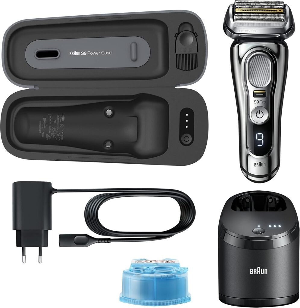 Braun Series 9 Pro Premium Rasierer Herren mit 4+1 Scherkopf, Elektrorasierer & ProLift Trimmer, PowerCase, 5-in-1 Reinigungsstation, 60 Min. Laufzeit, Wet & Dry, 9476cc, Chrom - Bild