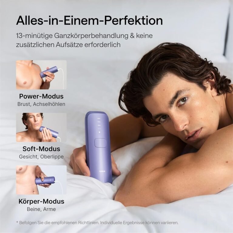 Ulike Air 3 Deluxe IPL-Haarentfernung für Männer und Frauen - nahezu schmerzfreie Ergebnisse - Alternative zur Laser-Haarentfernung - UV-Sterilisator und Aloe-Gel - lila