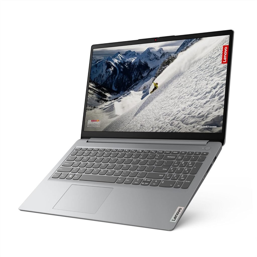 Lenovo IdeaPad 1 Laptop con pantalla Full HD de 15,6 pulgadas, AMD Ryzen 3 7320U, 8 GB RAM, 512 GB SSD, gráficos AMD Radeon, Windows 11 Home en color gris. Incluye teclado QWERTZ y 3 meses de Premium Care.