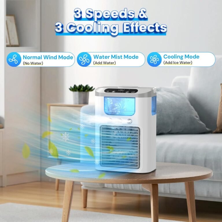 Mini Klimaanlage Mobile Klimaanlage 1200mAh Akku Luftkühler Portable Mini Ventilator Camping Kleine Klimaanlage Tragbar 7 Farben Nachtlicht 3 Sprühmodi - Jetzt bei uns erhältlich!