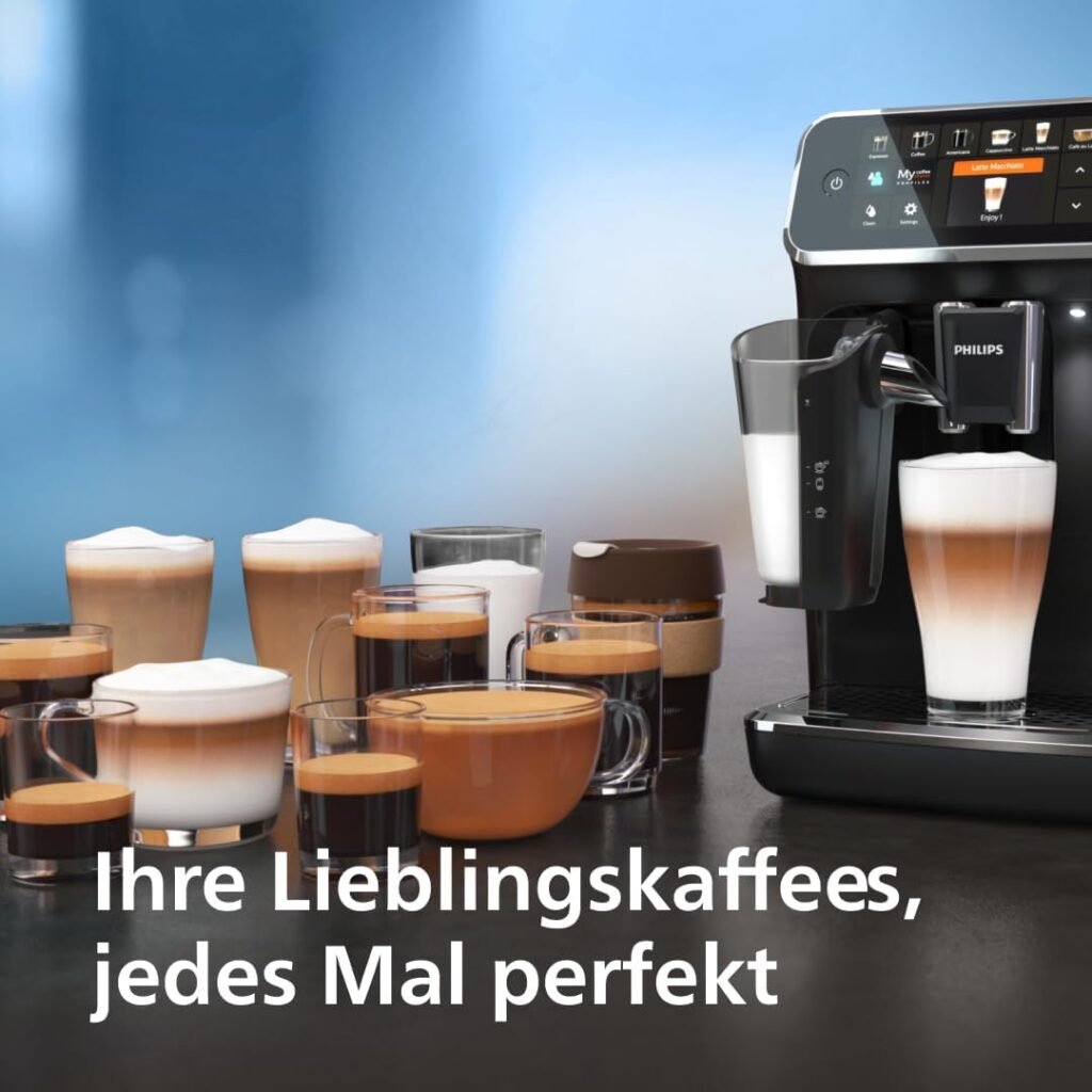 Philips Series 5400 Kaffeevollautomat - Genießen Sie 12 Getränke, Schnellreinigung LatteGo, Intuitives TFT-Display, Anpassbare Kaffeeeinstellungen, Premium-Küchendesign (EP5441/50) - Kaffeevollautomat von Philips mit LatteGo-Technologie und intuitivem TFT-Display. Perfekt für 12 verschiedene Getränke und anpassbare Kaffeeeinstellungen in einem Premium-Küchendesign.
