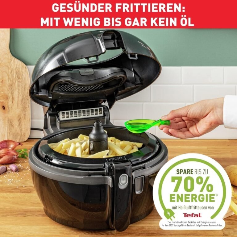 Tefal FZ7228 ActiFry Extra Heißluftfritteuse, 1550 W, 1,2 kg Fassungsvermögen, Rührarmsystem, wenig Öl erforderlich, schwarz.