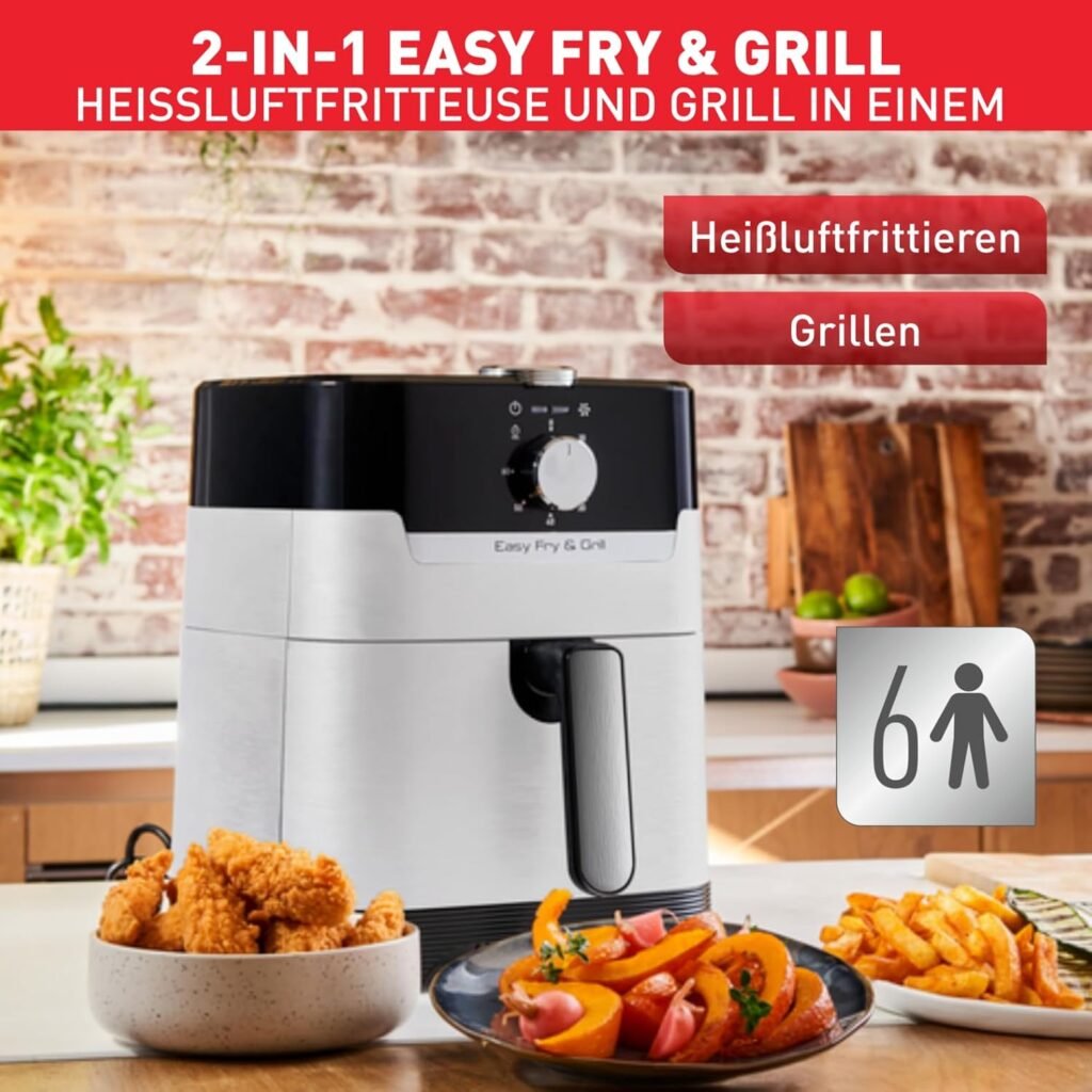 Tefal EY501A Easy Fry & Grill Heißluftfritteuse, 4,2 l Fassungsvermögen, 2-in-1-Technologie, Extra Crisp-Technologie, Energieeinsparung, Grill-Technologie, Timer, weiß Nube - Bild von Produkt