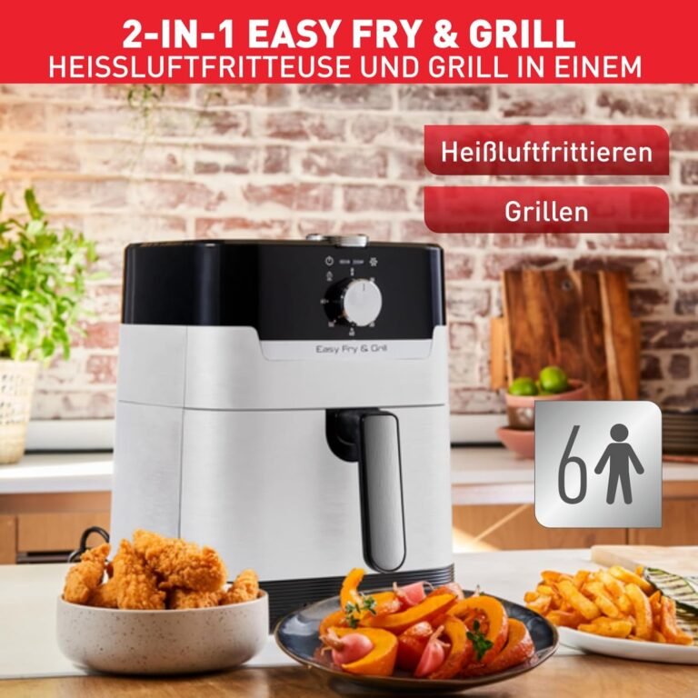 Tefal EY501A Easy Fry & Grill Heißluftfritteuse, 4,2 l Fassungsvermögen, 2-in-1-Technologie, Extra Crisp-Technologie, Energieeinsparung, Grill-Technologie, Timer, weiß Nube - Bild von Produkt