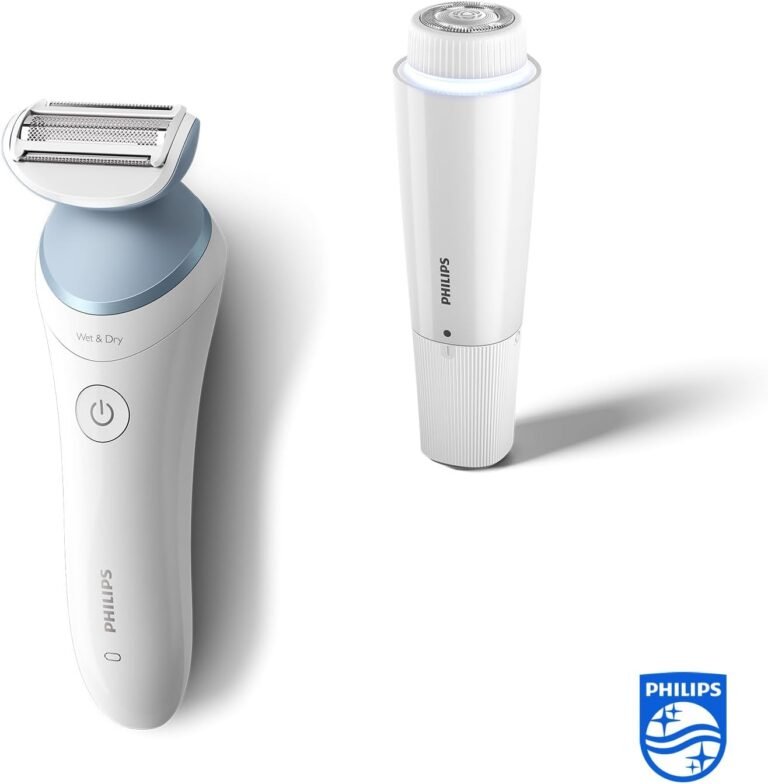 Philips Lady Shaver Series 8000 Kabelloser Nass-Trockenrasierer mit 5 Aufsätzen & Gesichtshaarentferner (Modell BRL166/91) - Hochwertiger Damenrasierer für eine gründliche Haarentfernung.
