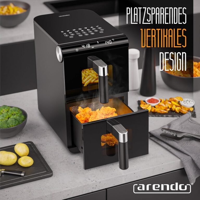 Arendo XXL Dual Zone 2 Kammern Heißluftfritteuse - 11,4L Fassungsvermögen - 2 Zonen - Airfryer Doppelkammer mit Sichtfenster - 13 Programme - BPA-frei - 3D-Konvektionssystem - Sync- und Match-Funktion.