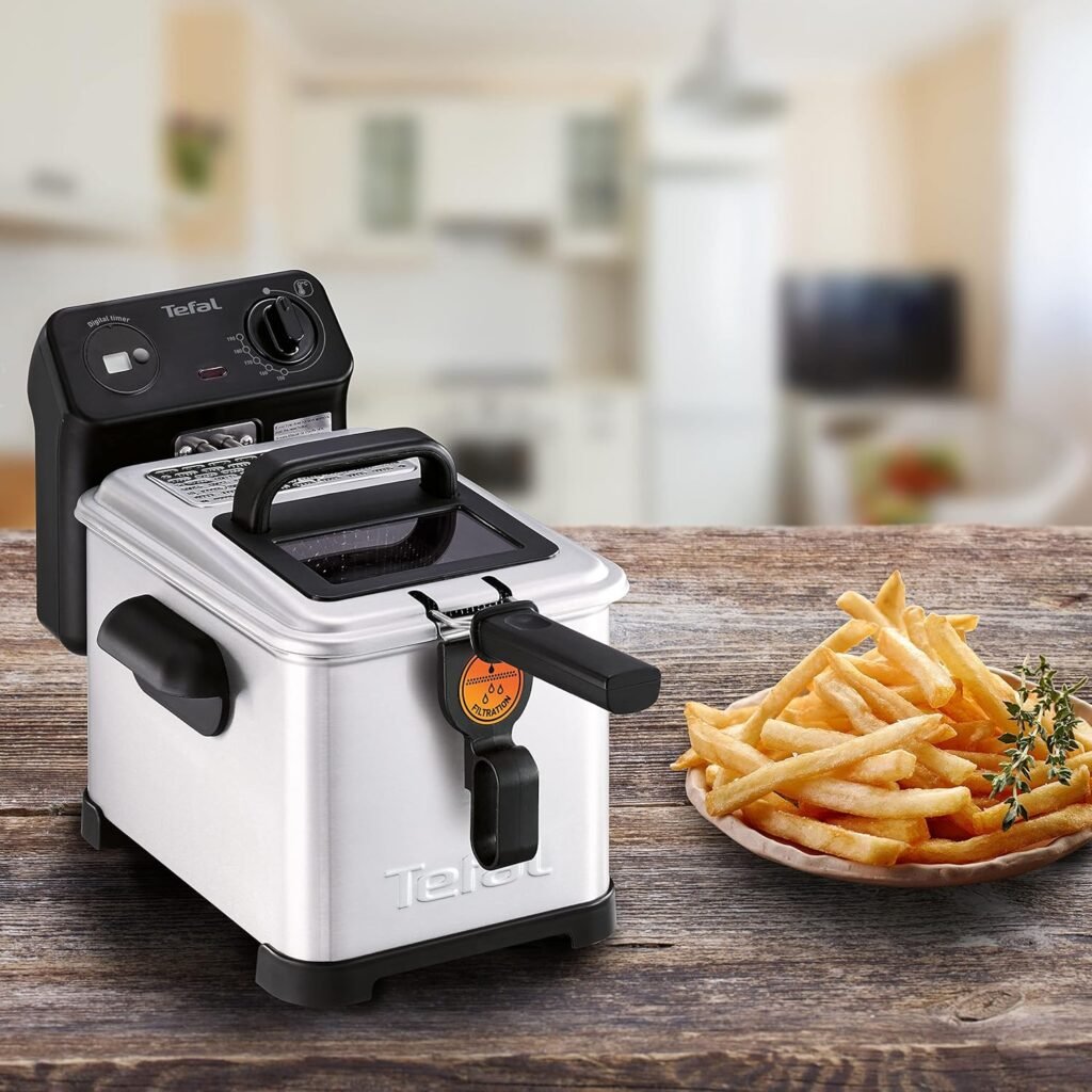 Tefal Filtra Pro fr5160 Solo Fritteuse - Fritteuse de 1,3 kg, capacidad de 4 l, temperatura ajustable de 150 °C a 190 °C. ¡Compra la tuya ahora!