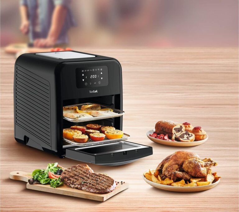Tefal Easy Fry Oven & Grill 9-in-1 Heißluftfritteuse 11 L FW5018 - Gesundes Frittieren ohne Öl, Schnell & Energiesparend - Online-Rezepte und 7 Zubehörteile - Schwarz - Für 6 Portionen - 8 Programme