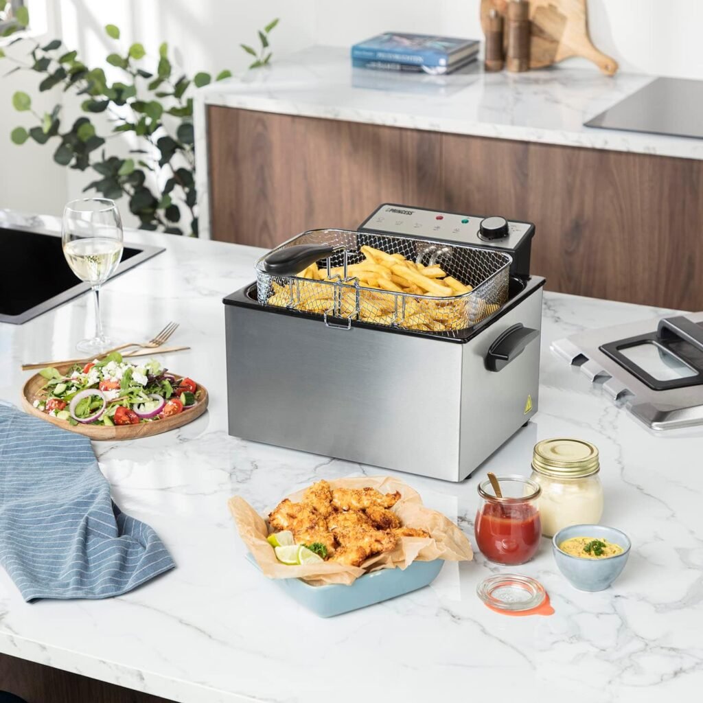 Princess Fritteuse 3270 Watt 5 Liter Thermostat 3 Frittierkörbe Kaltzone 6-7 Personen 185000 Grau