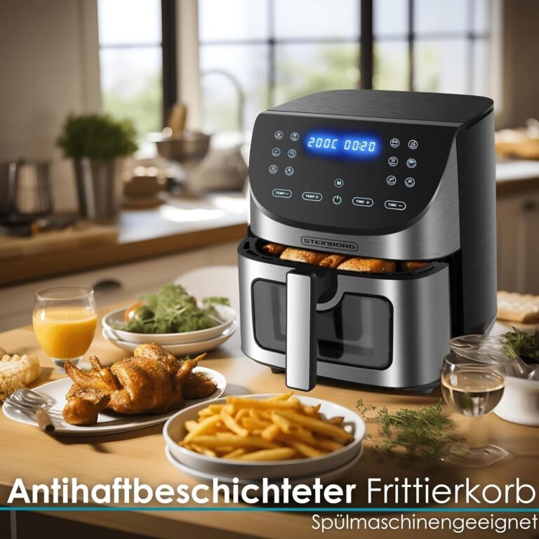Heißluftfritteuse 8 Liter 4-in-1 Mini-Backofen Dörrgerät - Frittieren, Grillen, Backen, Dörren - Ohne Öl - Air Fryer - Heißluftofen - Heißluftgrill